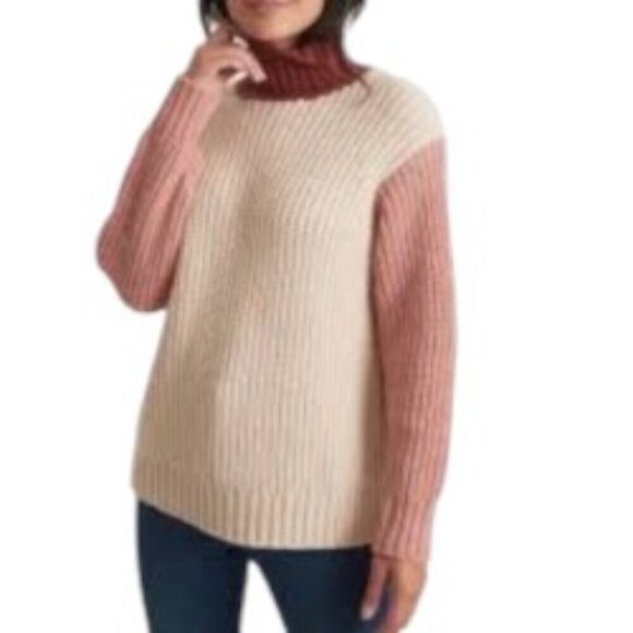 Marine Layer Juniper Oversized Turtleneck in Colorblock XSmall - Picture 1 of 4